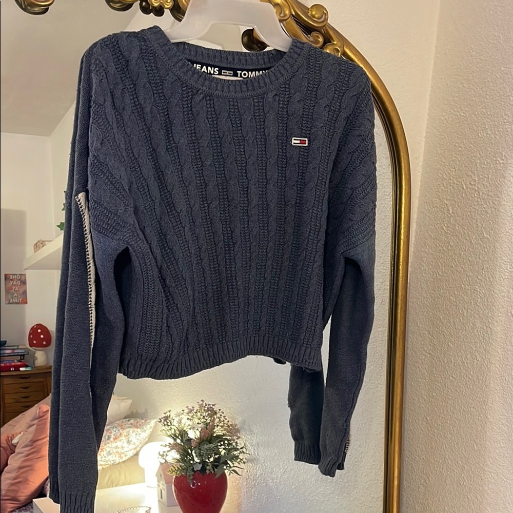 Tommy Hilfiger Blue Cable Knit Sweater